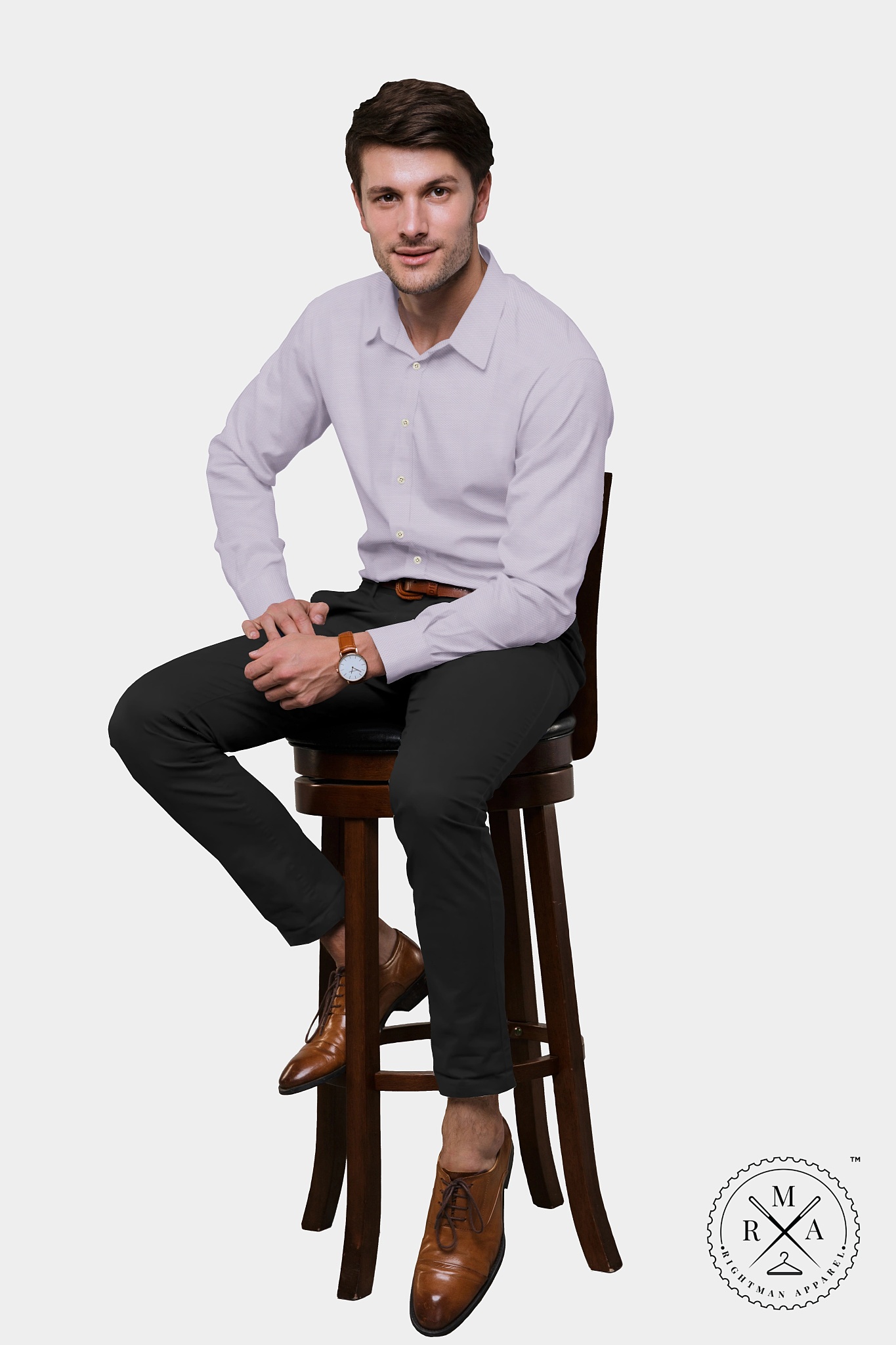 Blue and Grey Textured Cotton Shirt SH290